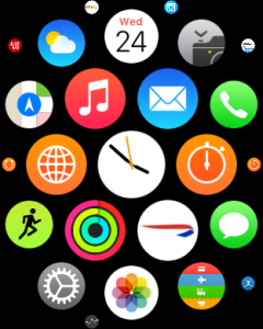My Apple Watch home screen